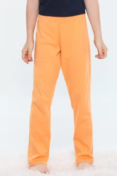 Kız Çocuk Likralı Pijama Altı Açık Orange