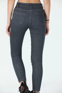 Kadın Likralı Jeans Pantolon Antrasit