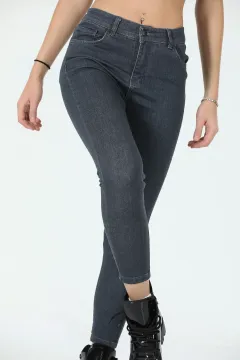 Kadın Likralı Jeans Pantolon Antrasit