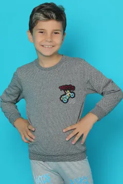 Armalı Erkek Çocuk Sweatshirt Gri