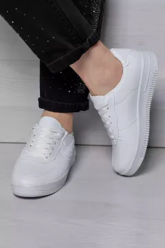 Bağcıklı Kadın Spor Ayakkabı Beyaz