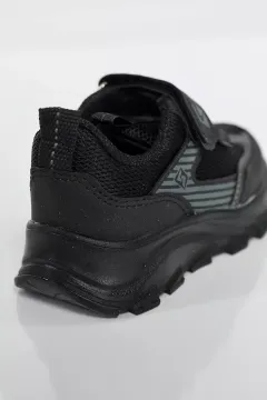 Bağcıklı Ve Cırtlı Kız-erkek Çocuk Spor Ayakkabı Siyah