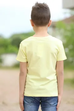 Erkek Çocuk Baskılı T-shirt Sarı