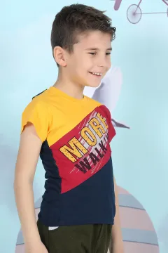 Erkek Çocuk Baskılı T-shirt Hardal