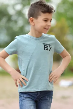 Erkek Çocuk Baskılı T-shirt Koyumint
