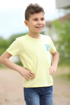 Erkek Çocuk Baskılı T-shirt Sarı