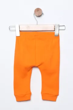 Bel Lastikli Baskılı Erkek Bebek Pijama Altı Orange