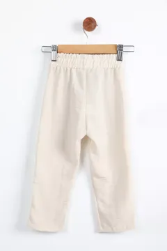 Bel Lastikli Erkek Çocuk Cep Detaylı Pantolon Taş
