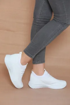 Kadın Yüksek Taban Günlük Spor Ayakkabı Beyaz