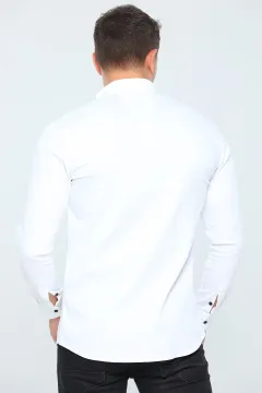 Erkek Uzun Kollu Uzun Kollu Basic Gömlek Beyaz