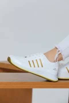Kadın Bağcıklı Spor Ayakkabı Beyazgold