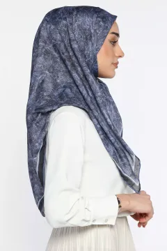 Bonjela Soft Desenli Eşarp Lacivert