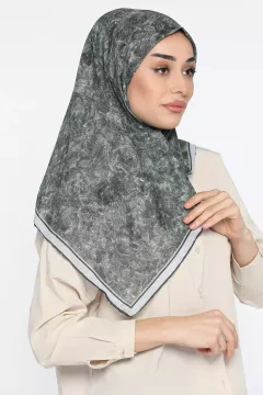 Bonjela Soft Desenli Eşarp Yeşil