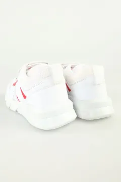 Çocuk Bağcık Lastik Detaylı Çırtlı Spor Ayakkabı Beyaz
