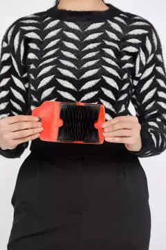 Çok Bölmeli Amblemli Kadın Cüzdan Kartık Orange
