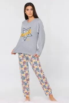 Desenli Kadın Pijama Takımı Grihardal