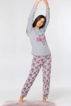 Desenli Kadın Pijama Takımı Grifujya