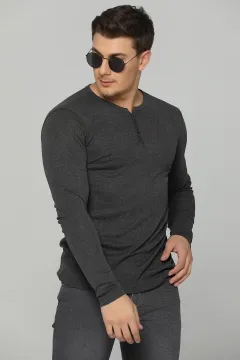 Erkek Likralı Basic Body Sweatshirt Antrasit