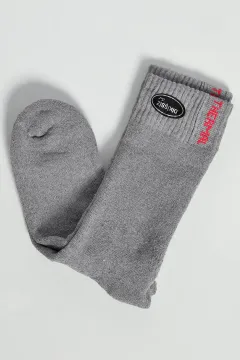 Düz Renk Kışlık Kalın Termal Çorap Erkek Gri