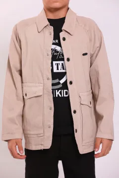 Erkek Çocuk Baskı Detaylı T-shirt Ceket İkili Takım Taş