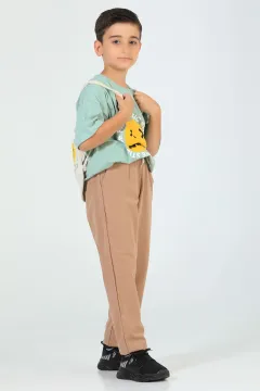Erkek Çocuk Baskılı Çanta Kombinli İkili Takım Mint