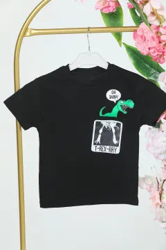 Erkek Çocuk Baskılı T-shirt Siyah