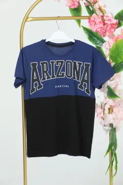Erkek Çocuk Çift Renkli Arizona Baskılı T-shirt Lacivert
