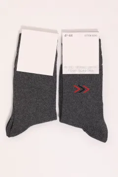 Erkek İkili Uzun Çorap (40-45 Beden Aralığında Uyumludur) Antrasit