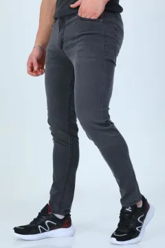 Erkek Likralı Jeans Pantolon Füme