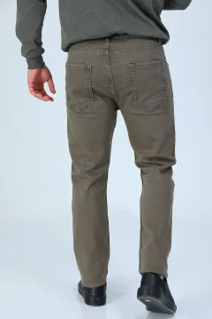 Erkek Likralı Jeans Pantolon Haki