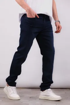 Erkek Likralı Jeans Pantolon Koyulacivert