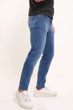 Erkek Likralı Jeans Pantolon Mavi