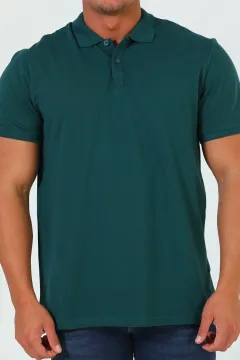 Erkek Polo Yaka Likralı T-shirt Yeşil