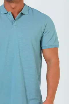 Erkek Polo Yaka Likralı T-shirt Mint