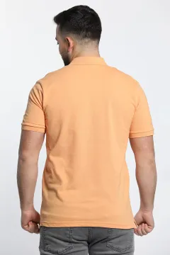 Erkek Polo Yaka Likralı T-shirt Hardal