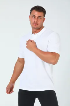 Erkek Polo Yaka T-shirt Beyaz