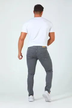 Erkek Tırnaklı Likralı Jeans Pantolon Gri