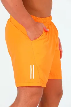 Erkek Yan Çizgi Detaylı Deniz Şortu Orange
