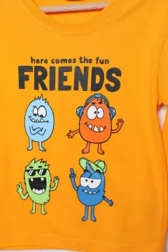 Friends Baskılı Erkek Çocuk Sweatshirt Orange