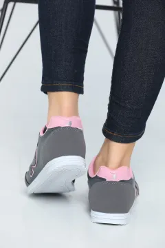 Bağcıklı Kadın Spor Ayakkabı Füme
