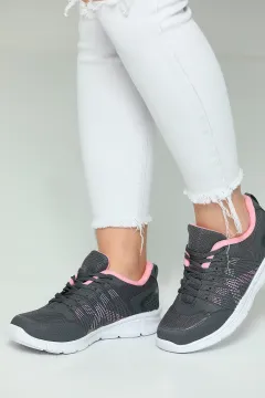 Kadın Bağcıklı Spor Ayakkabı Füme
