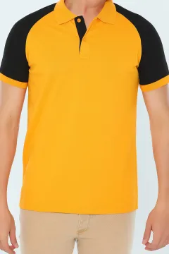 Polo Yaka Slim Fit Erkek T-shirt Hardal