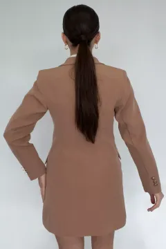 Kadın Astarlı Blazer Ceket Bisküvi