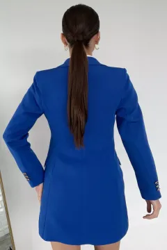 Kadın Astarlı Blazer Ceket Saksmavisi