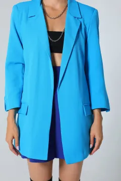 Kadın Astarlı Blazer Ceket Mavi