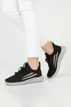 Kadın Bağcıklı Günlük Spor Ayakkabı Siyah