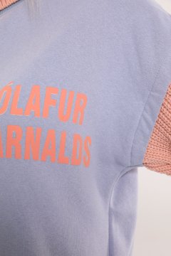 Kadın Balıkçı Yaka Ön Yazı Baskılı Triko Detaylı Şardonlu Sweatshirt Bebemavisi
