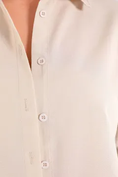 Kadın Basic Gömlek Taş