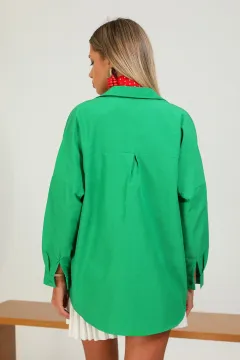 Kadın Basic Salaş Gömlek Yeşil