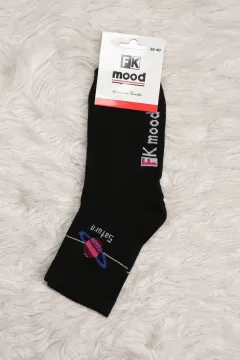 Kadın Baskılı Soket Çorap (36-40 Uyumludur) Siyah
